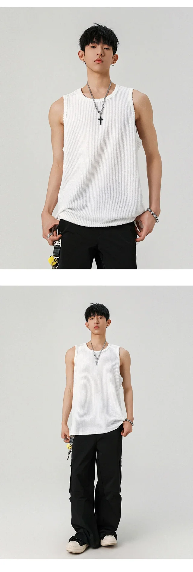 Men's Relaxed Street Sleeveless Vest Detail