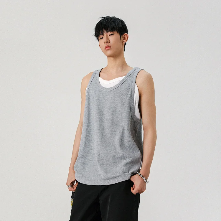 Men's Waffle Mock Two-Piece Tank