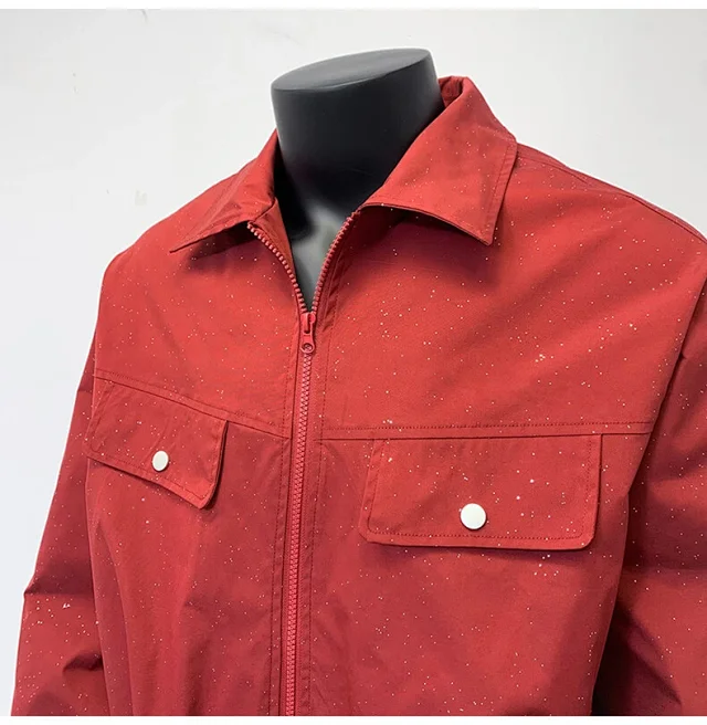 Starry Sky Men's Edgy Flight Jacket Detail