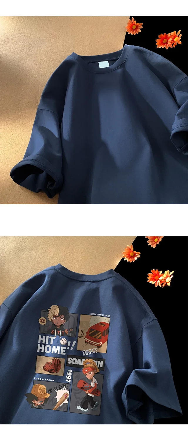 Men's Cartoon Print Heavyweight Cotton Tee Detail