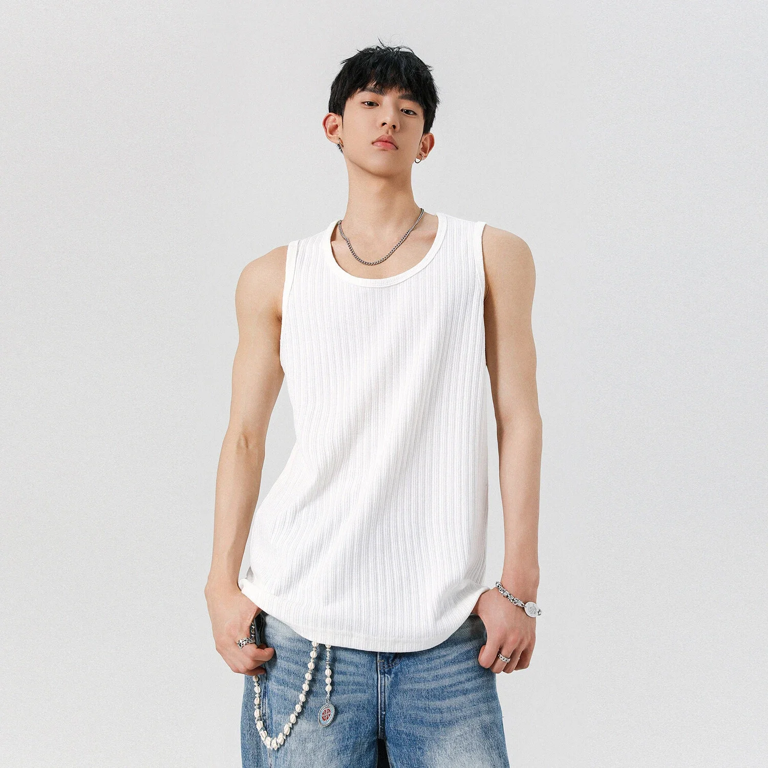 Men's Rayon Ribbed Relaxed Tank Top