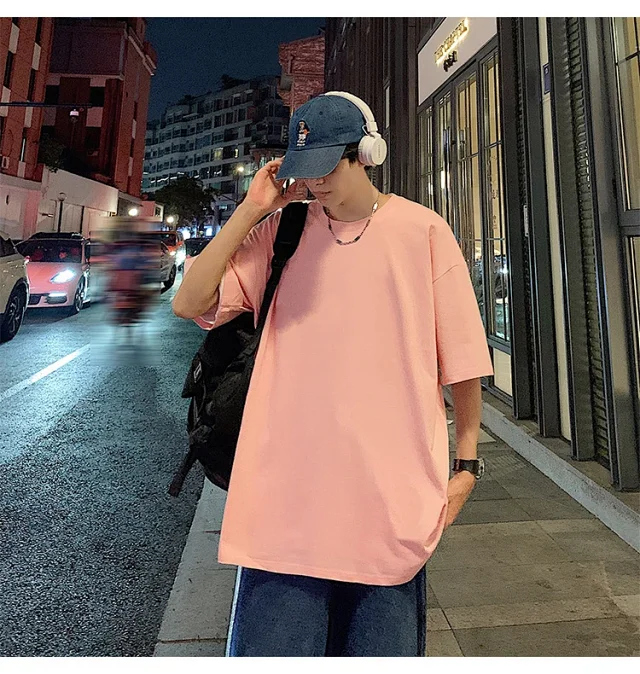 Men's Summer Oversized Heavyweight Cotton T-Shirt Detail