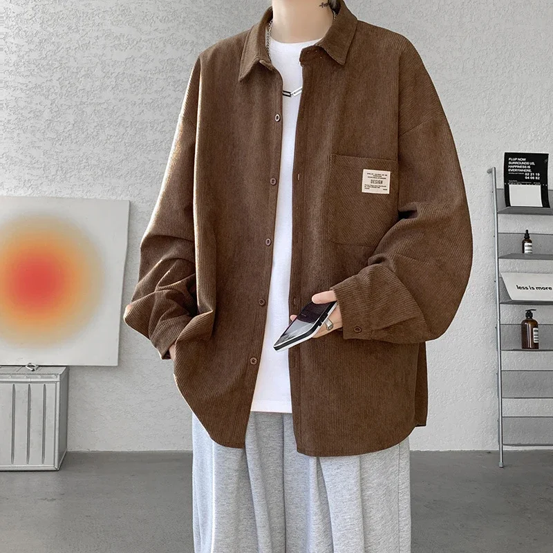 Men's Vintage Corduroy Long Sleeve Shirt