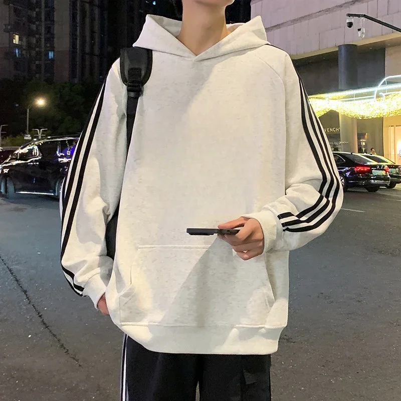 Men's Striped Oversized Casual Hoodie