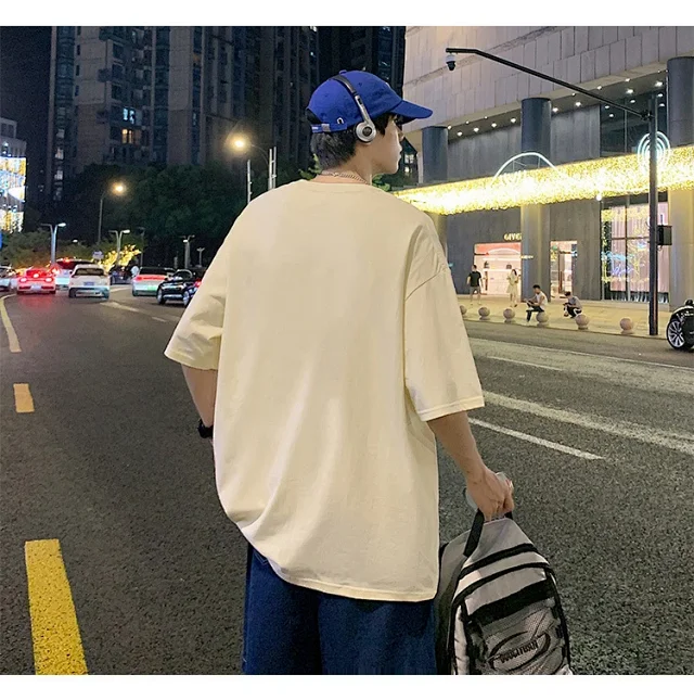 Men's Loose Cotton Tee HK Style Detail