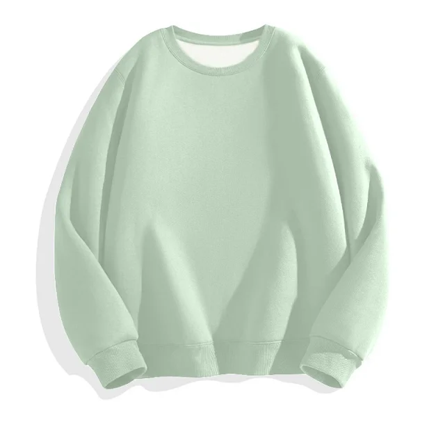 Hua Cotton Men's Casual Crew-Neck Sweatshirt Detail