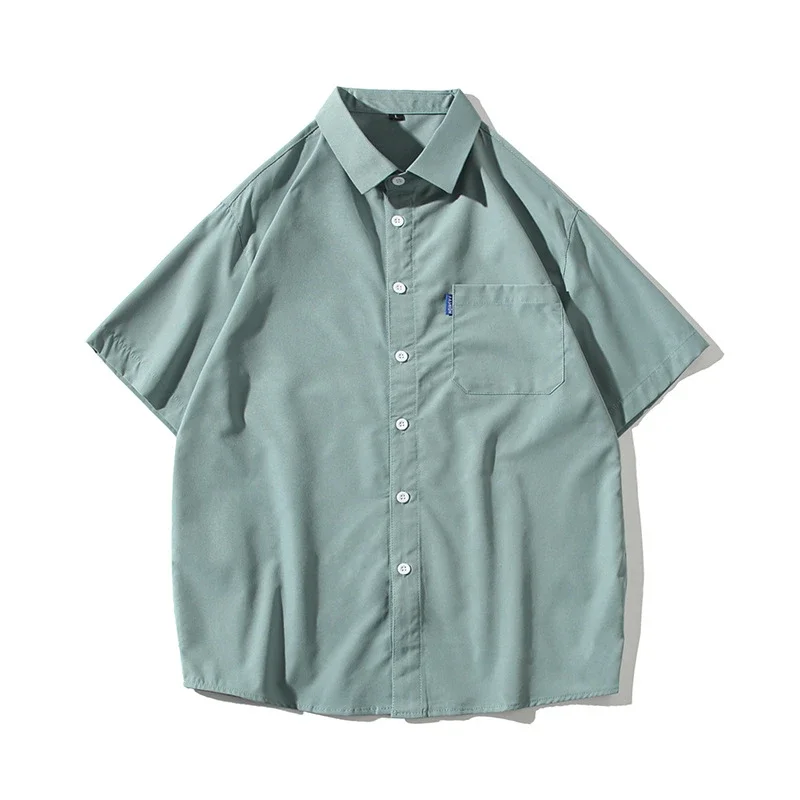 Men's Preppy Oversized Short Sleeve Shirt