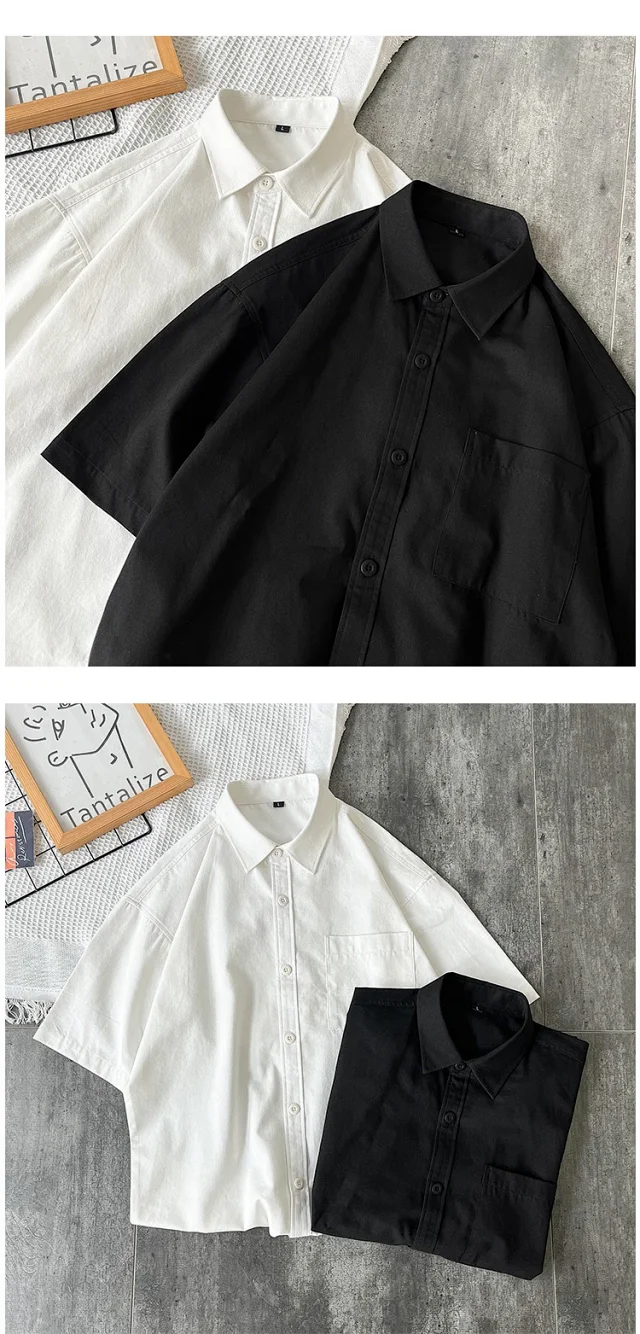 Men's Summer Casual Cotton Short-Sleeve Shirt Detail