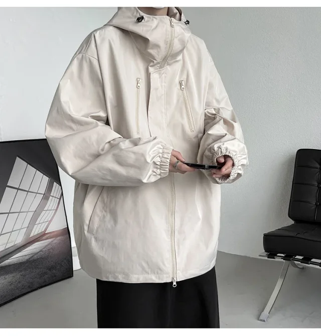 Black Warrior Men's Hooded Utility Jacket Detail