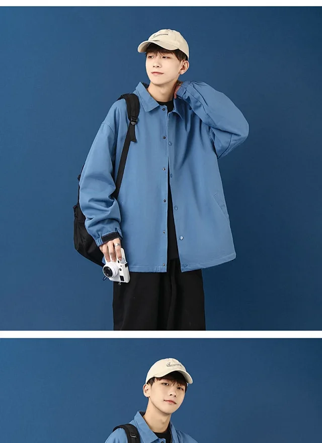 Men's Plus Size Korean Coach Jacket Detail
