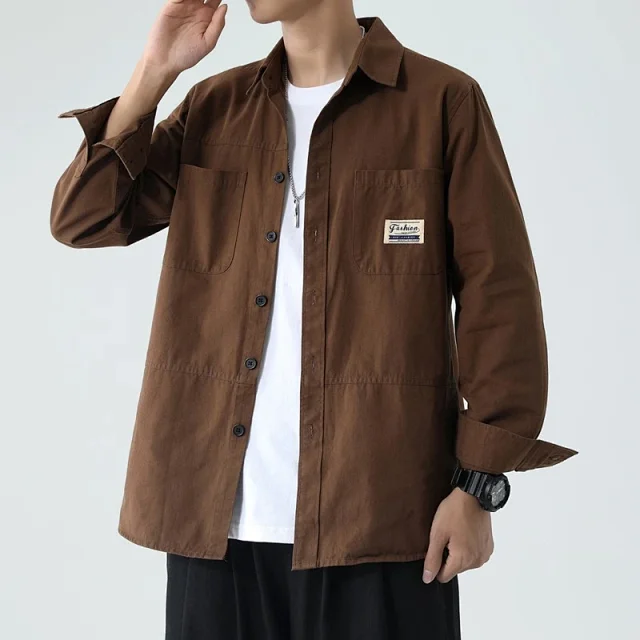 Men's Wrinkle-Free Work Shirt Loose Fit Detail