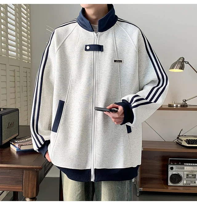 Men's Oversized Patchwork Cardigan Detail