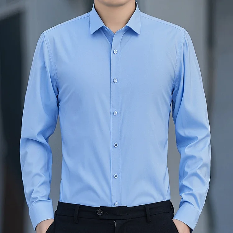Men's Slim-Fit Wrinkle-Free White Shirt