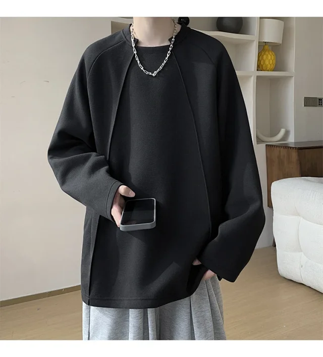 American Men's Long Sleeve Deconstructed Tee Detail