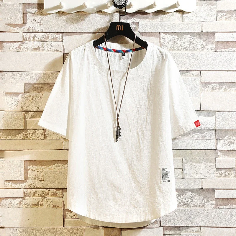 Men's Japanese Loose-Fit Solid Tee