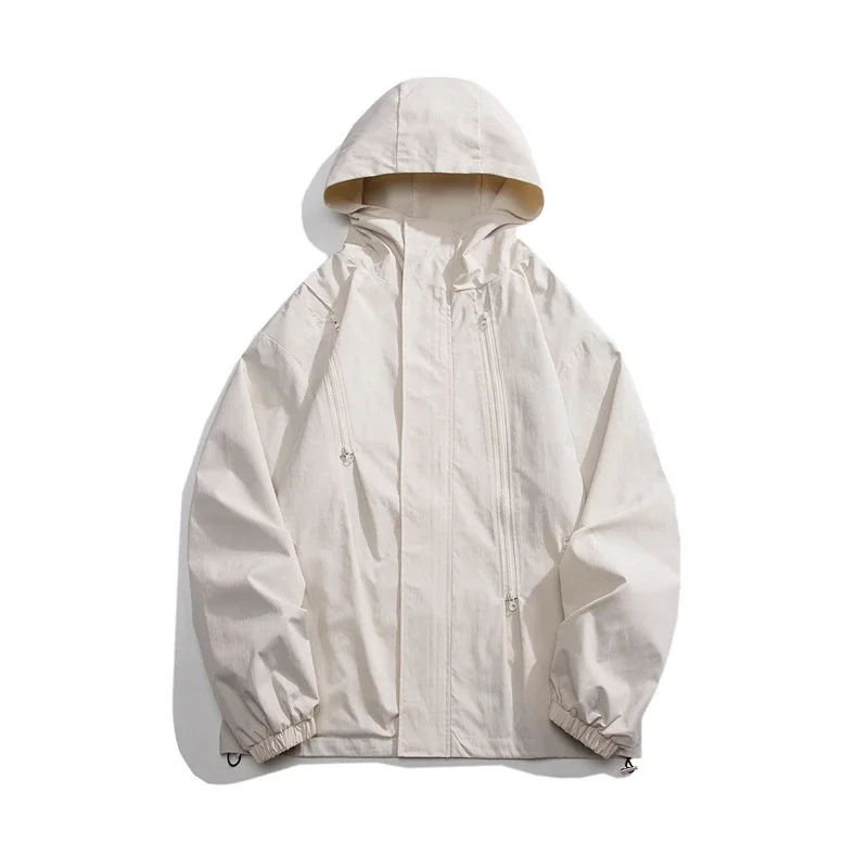 Men's HK Style Loose Hooded Windbreaker
