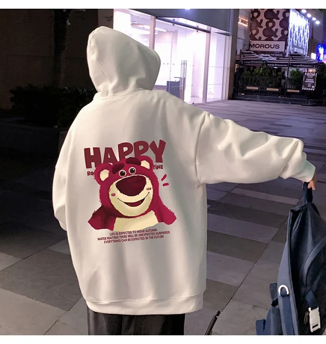 Men's Strawberry Bear Heavy Fleece Hoodie Detail
