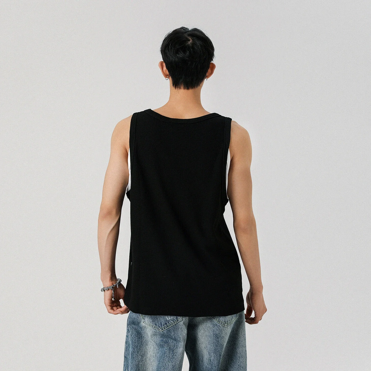 Men's Waffle Mock Two-Piece Tank