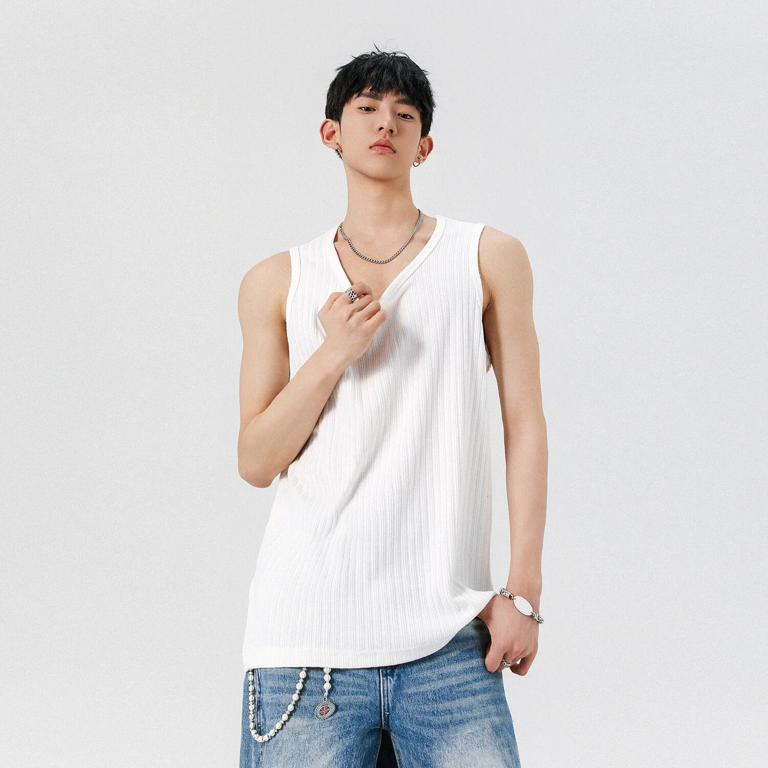 Men's Rayon Ribbed Relaxed Tank Top