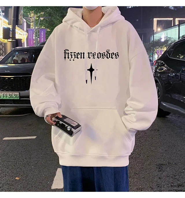 Men's Heavy Fleece Retro Hoodie Oversized Detail