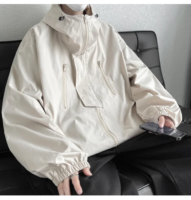 Black Warrior Men's Hooded Utility Jacket Detail