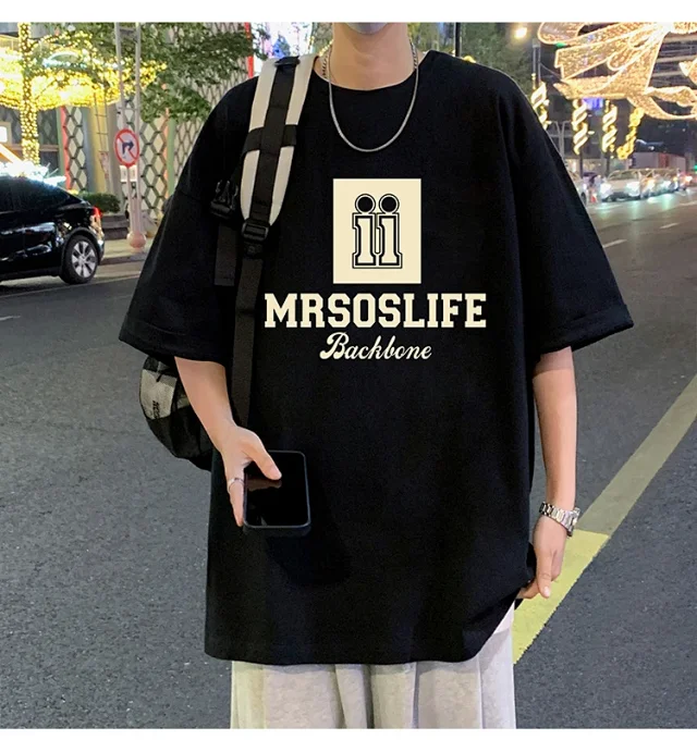 Men's Heavyweight Cotton Oversized T-Shirt Detail