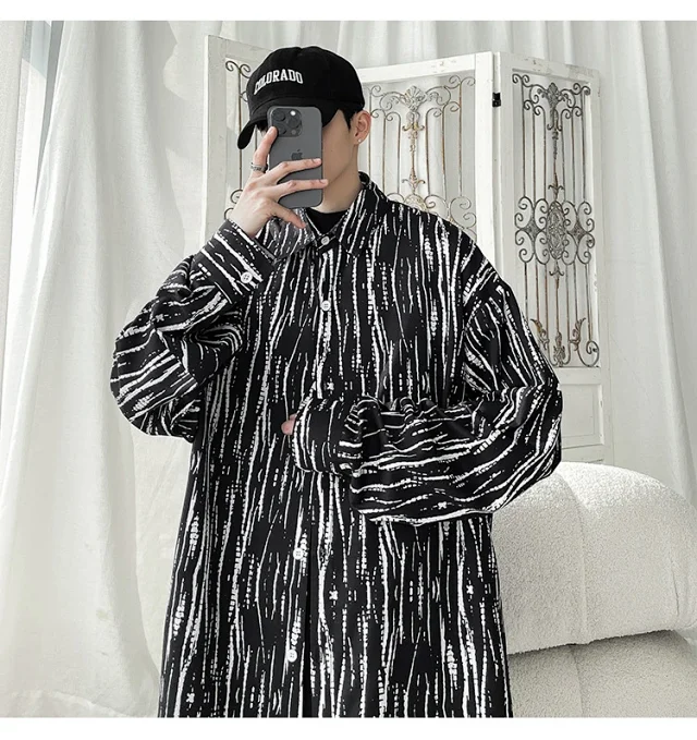 Men's Hip Hop Long Sleeve Shirt Detail