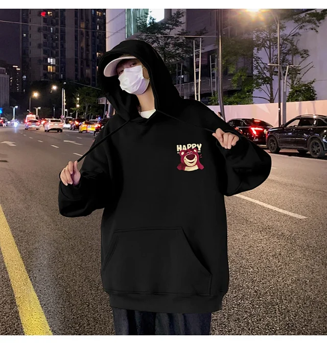Men's Strawberry Bear Heavy Fleece Hoodie Detail