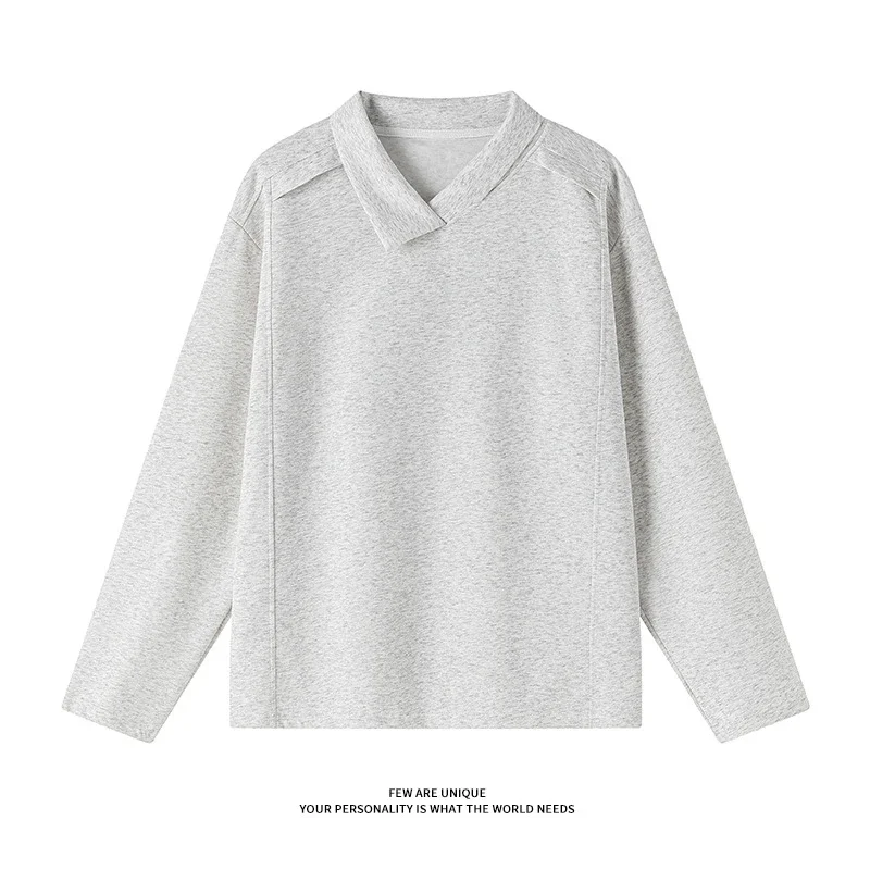 Men's White Long Sleeve Deconstructed Polo