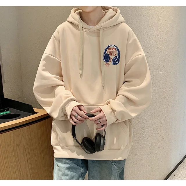 2025 Men's Cotton Hoodie (Hong Kong Style, Loose, Streetwear) Detail