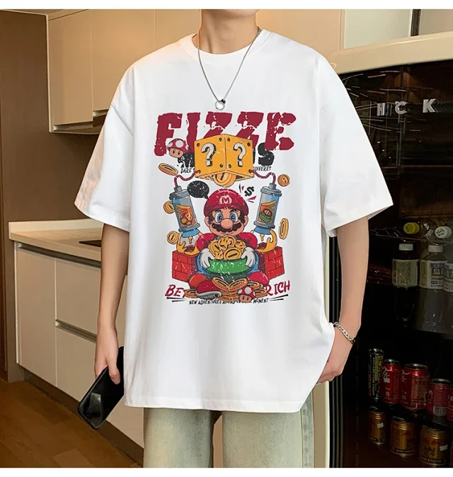 Men's 2025 Summer Cotton Cartoon Tee Detail