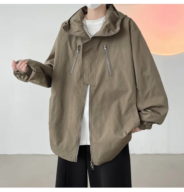Black Warrior Men's Hooded Utility Jacket Detail