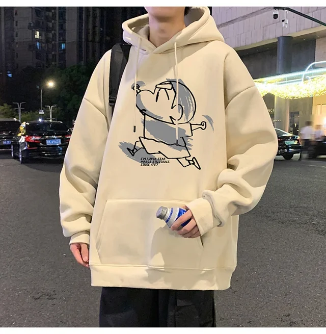 Men's Cotton Hoodie Cartoon Youth Loose Detail