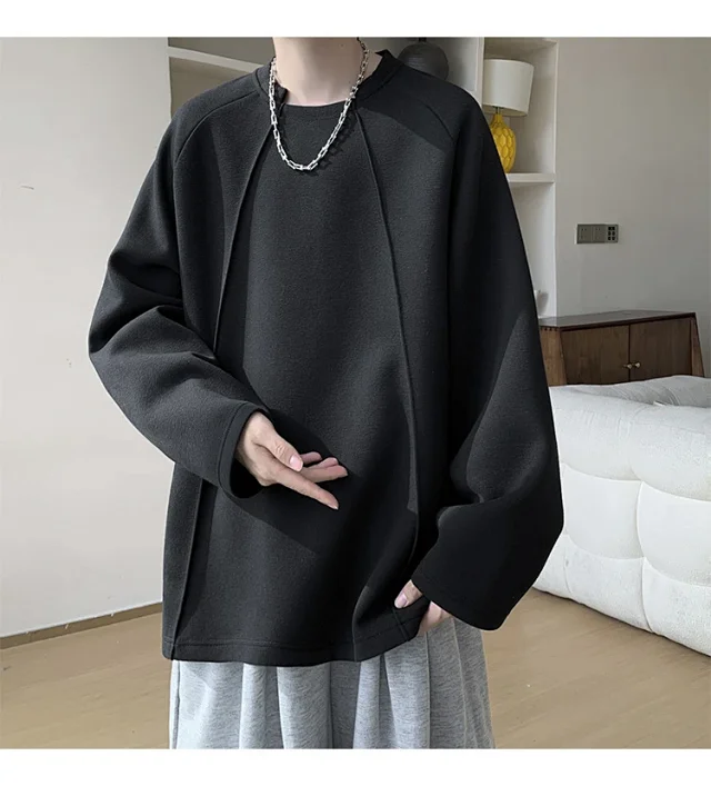 American Men's Long Sleeve Deconstructed Tee Detail