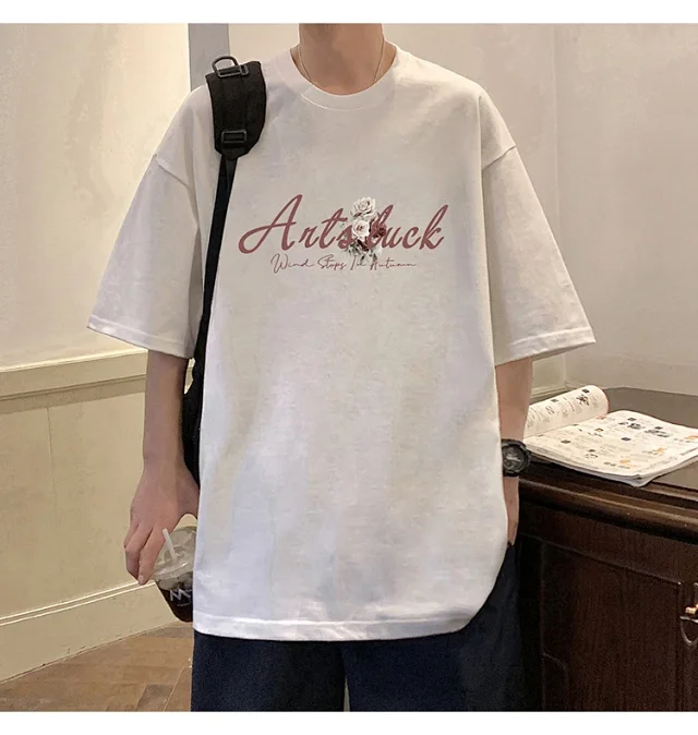 Men's New Summer Oversized Cotton T-Shirt Detail