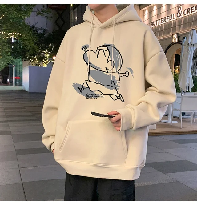 Men's Cotton Hoodie Cartoon Youth Loose Detail