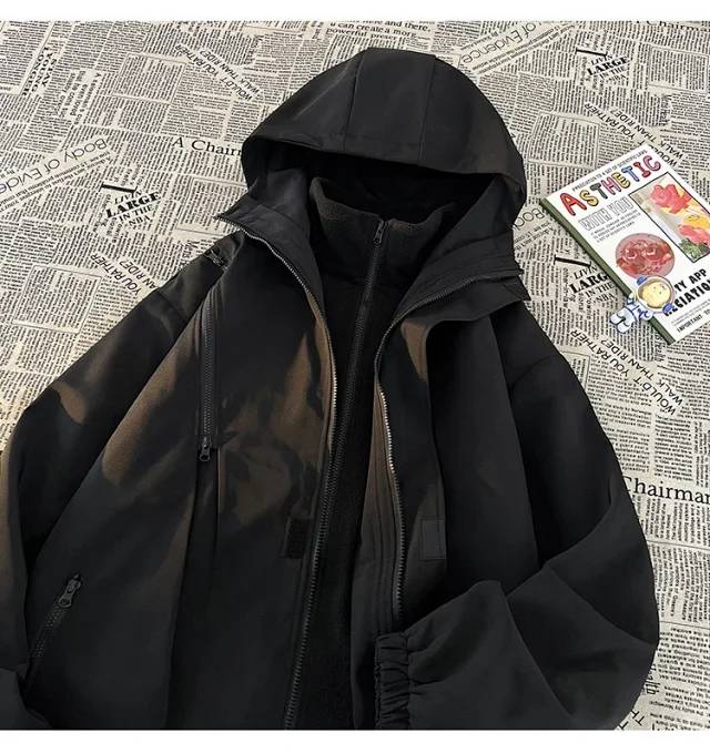 Windproof Waterproof Fleece-Lined Couple's 3-in-1 Jacket Detail