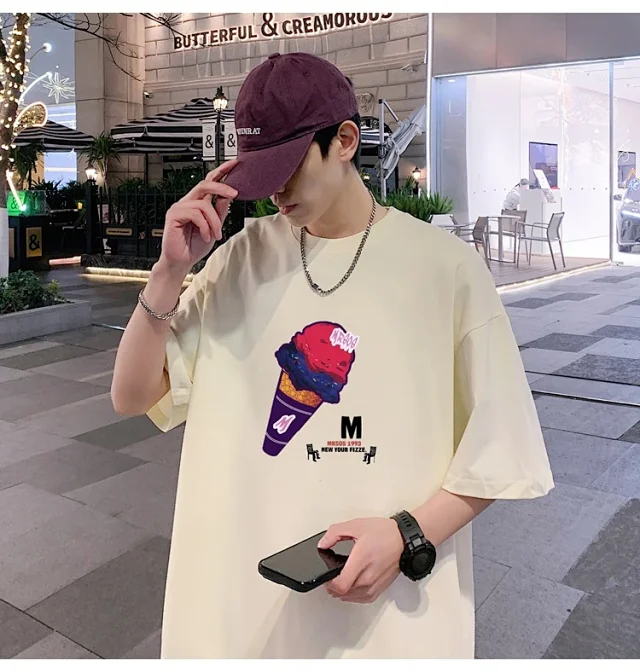 Men's Heavyweight Cotton Round Neck Tee Detail