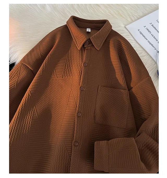 Japanese-Style Vintage Men's Corduroy Shirt Detail