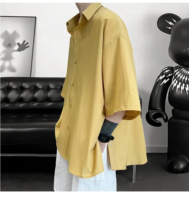 Men's Designer Chiffon Mid-Sleeve Shirt Detail