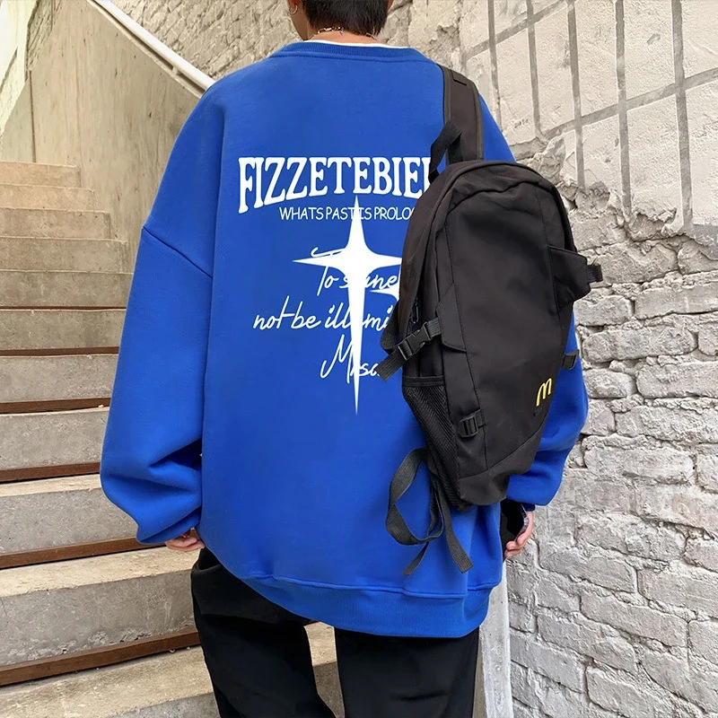 Unisex American Streetwear Crewneck Fleece Sweatshirt