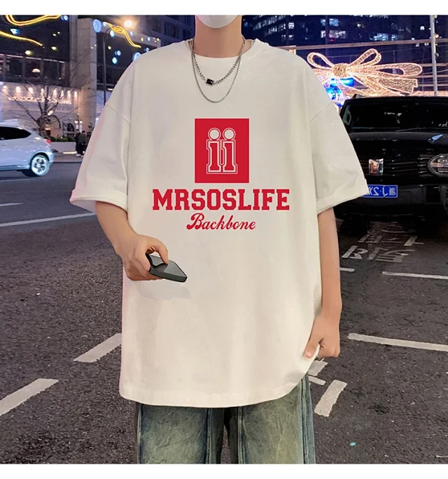 Men's Heavyweight Cotton Oversized T-Shirt Detail