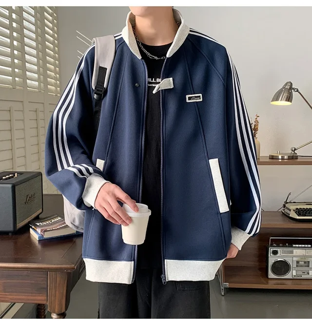 Men's Oversized Patchwork Cardigan Detail