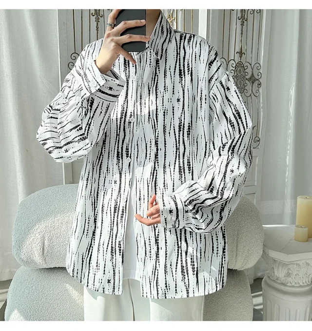 Men's Hip Hop Long Sleeve Shirt Detail