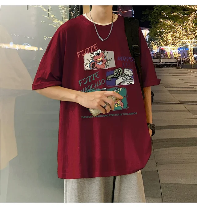 Men's Summer Oversized Cotton Street Tee Detail