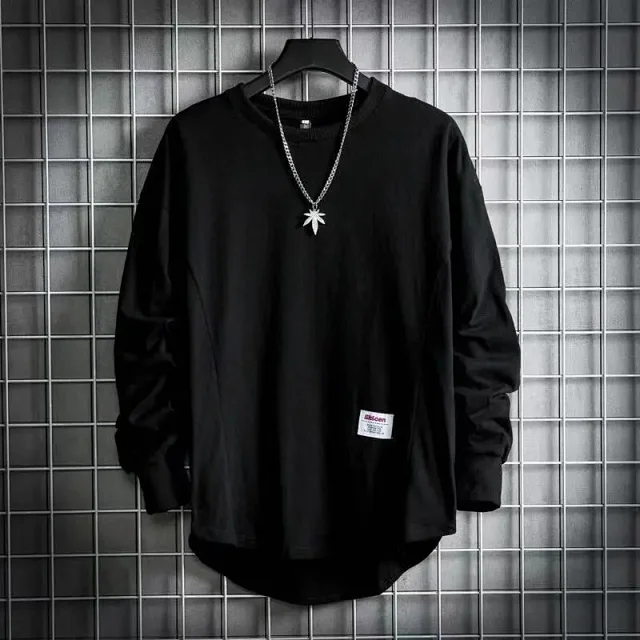 Men's Trendy Oversized Long Sleeve Tee Detail
