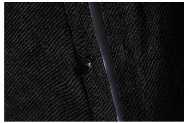 Men's Retro Korean Corduroy Shirt Jacket Detail