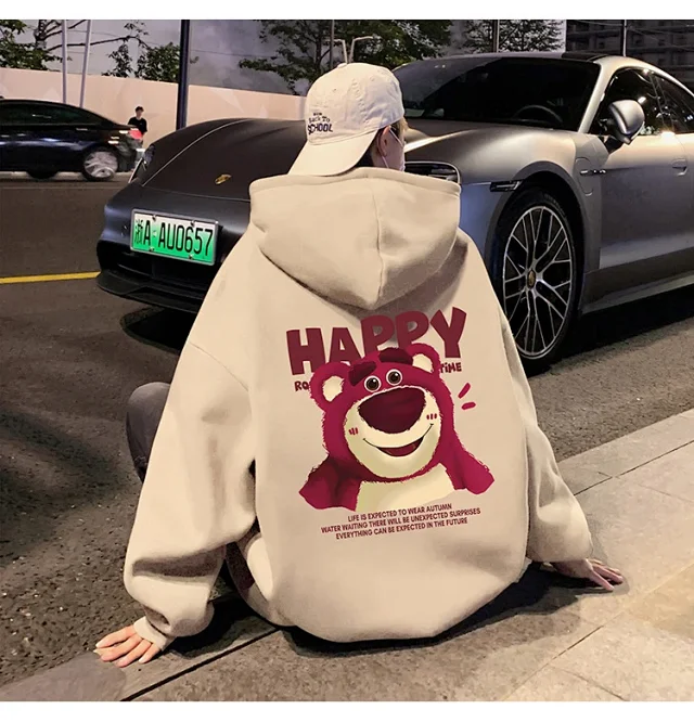 Men's Strawberry Bear Heavy Fleece Hoodie Detail