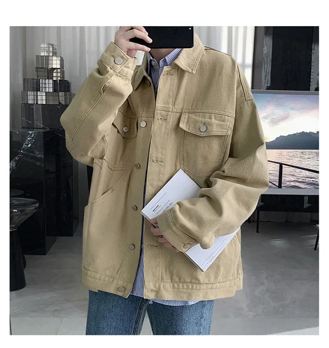 Men's Oversized Street Denim Jacket Detail