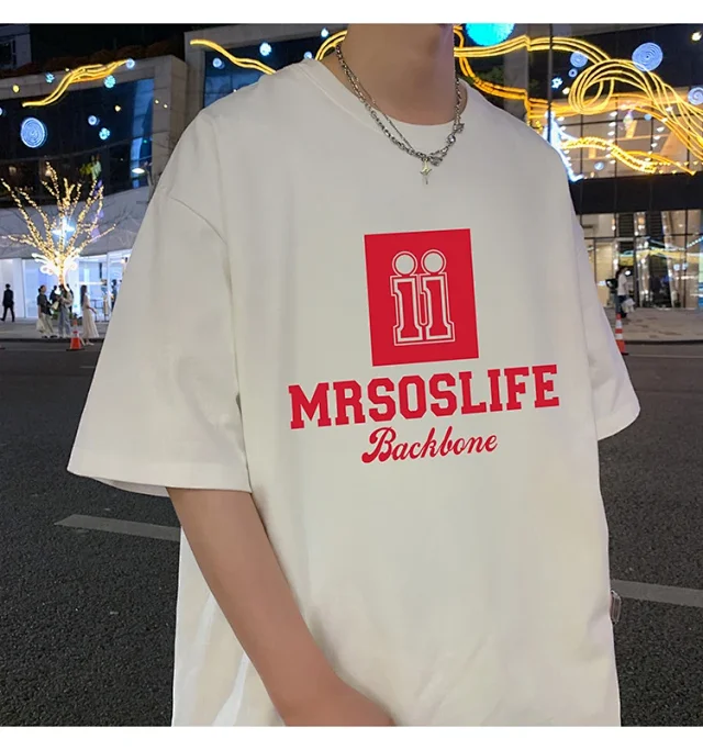 Men's Heavyweight Cotton Oversized T-Shirt Detail